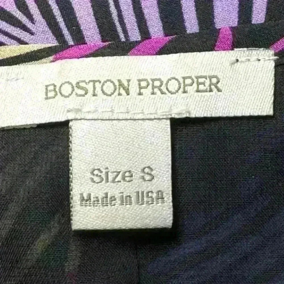 Boston Proper Peacock Feather Print Boho Blouse Small - Picture 4 of 4